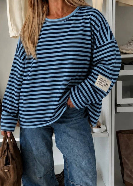 Oversize-Pullover mit Streifen & Patch:
