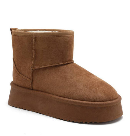 Keilstiefel mit hohem Innenfutter: Kamel