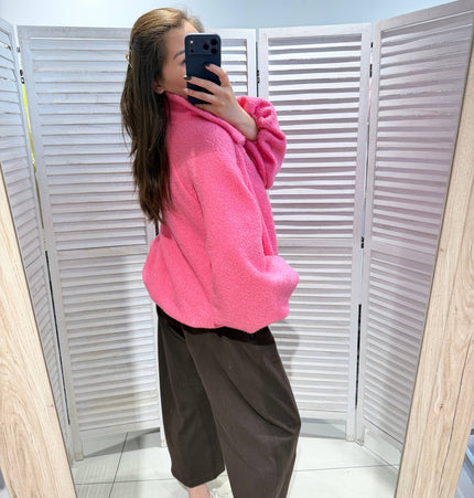 Jacke mit Reißverschluss und Stehkragen: Rosa / SIE