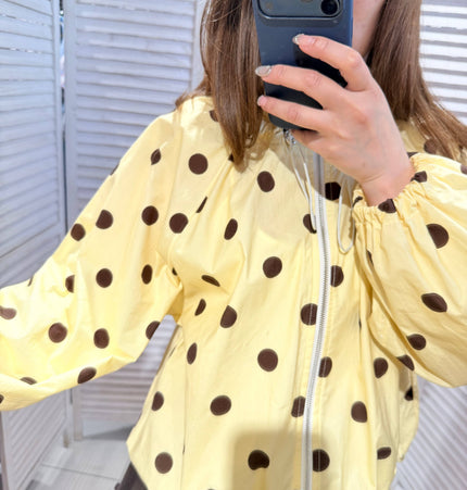 Locker sitzende gepunktete Baumwolljacke: Gelb / SIE
