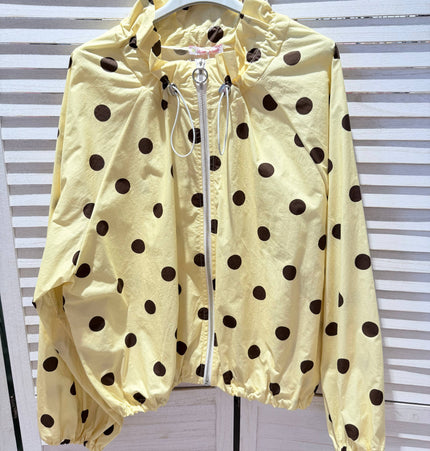Locker sitzende gepunktete Baumwolljacke: Gelb / SIE