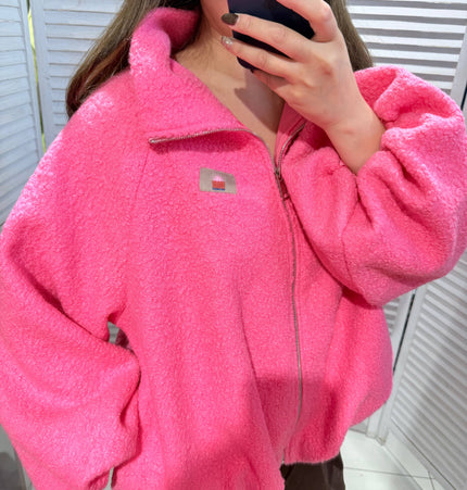 Jacke mit Reißverschluss und Stehkragen: Rosa / SIE