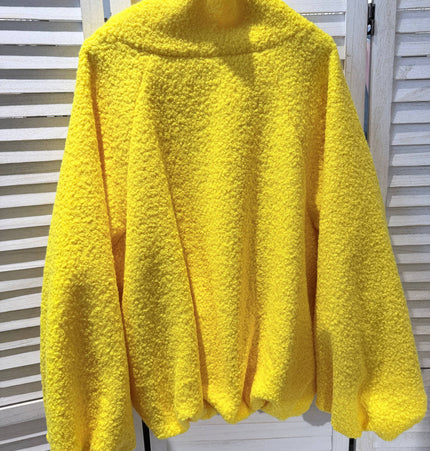 Texturierte Jacke mit Reißverschluss: Gelb / SIE